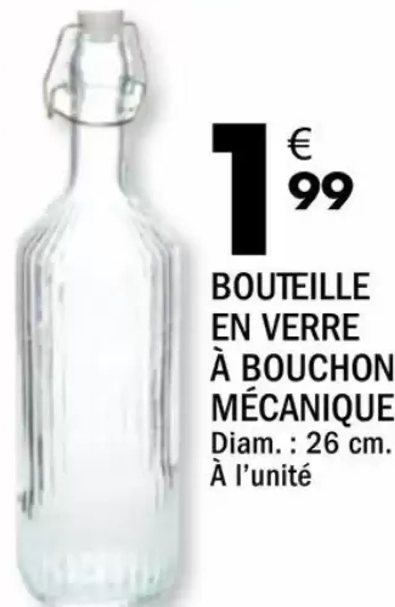 Bouteille en verre à bouchon mécanique