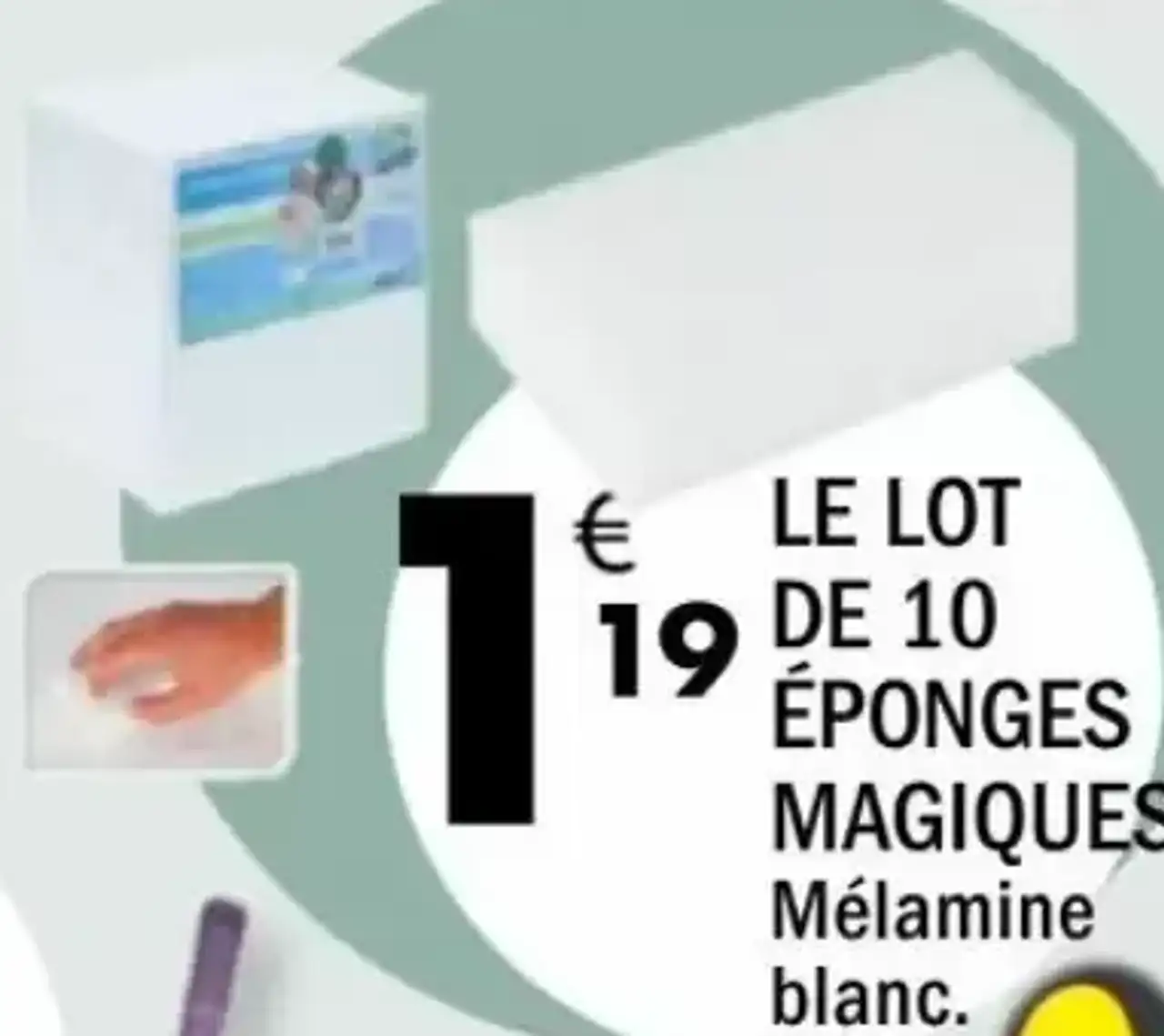 LOT DE 10 ÉPONGES MAGIQUES Mélamine blanc