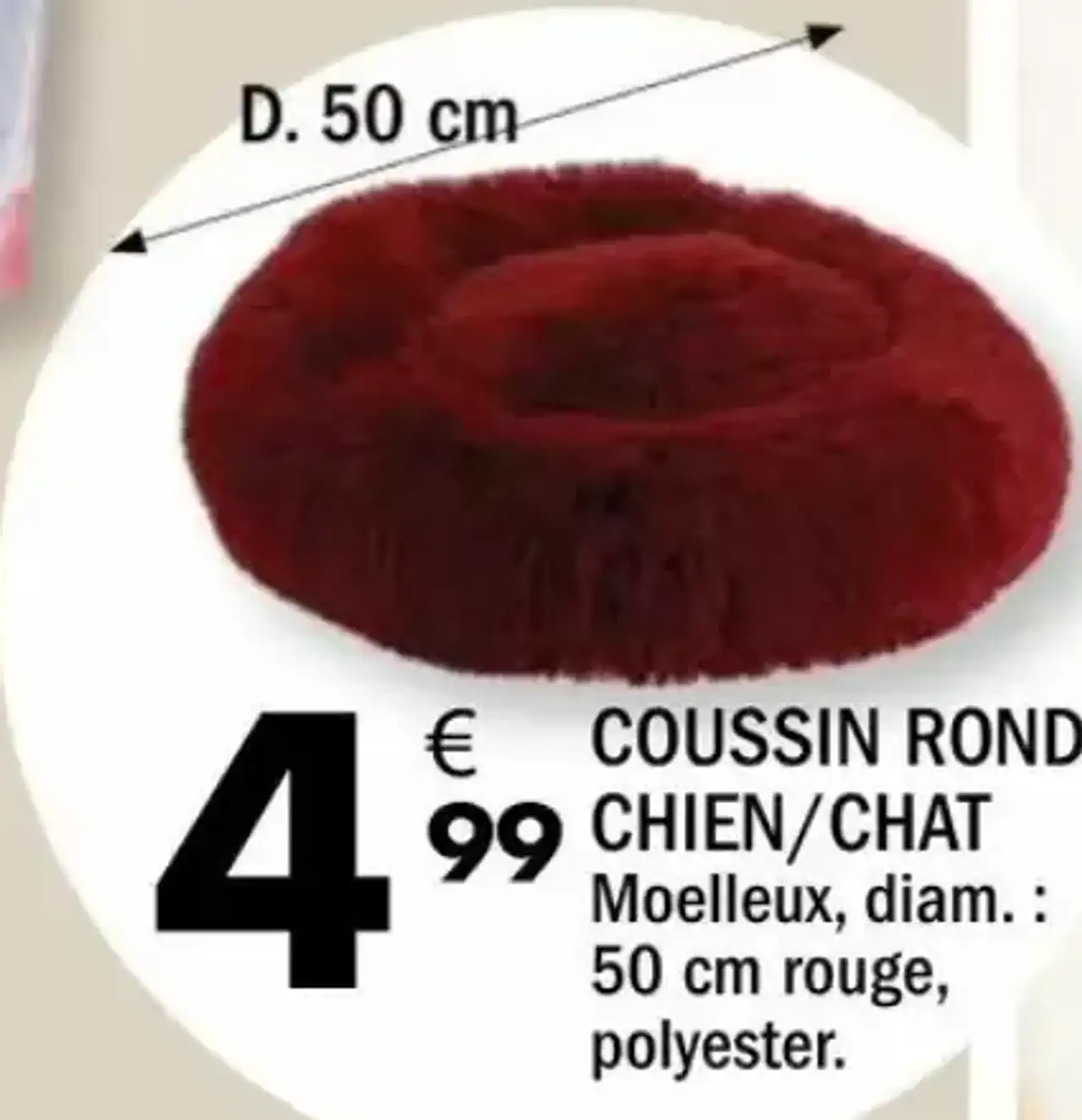 Coussin rond chien/chat