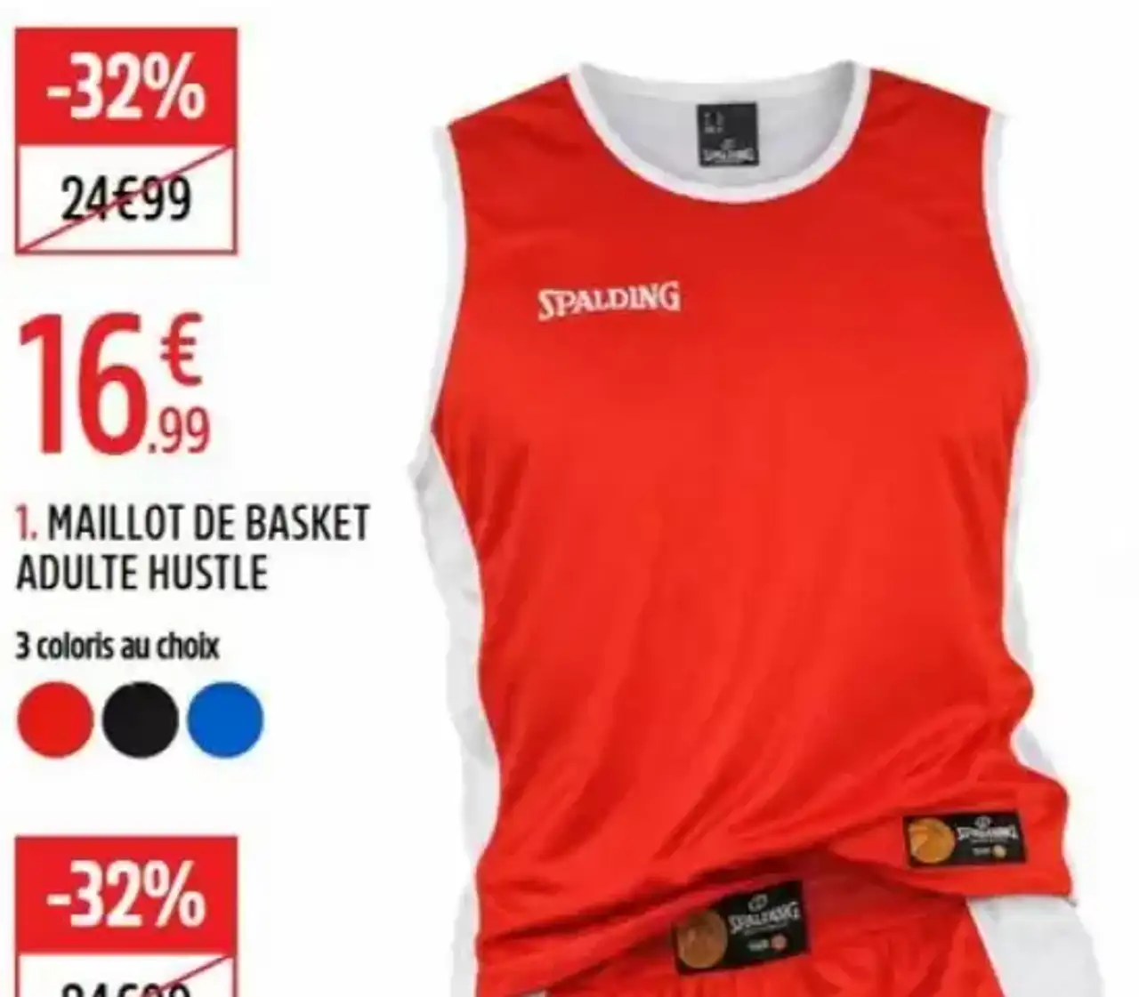 Maillot de basket adulte Hustle Spalding