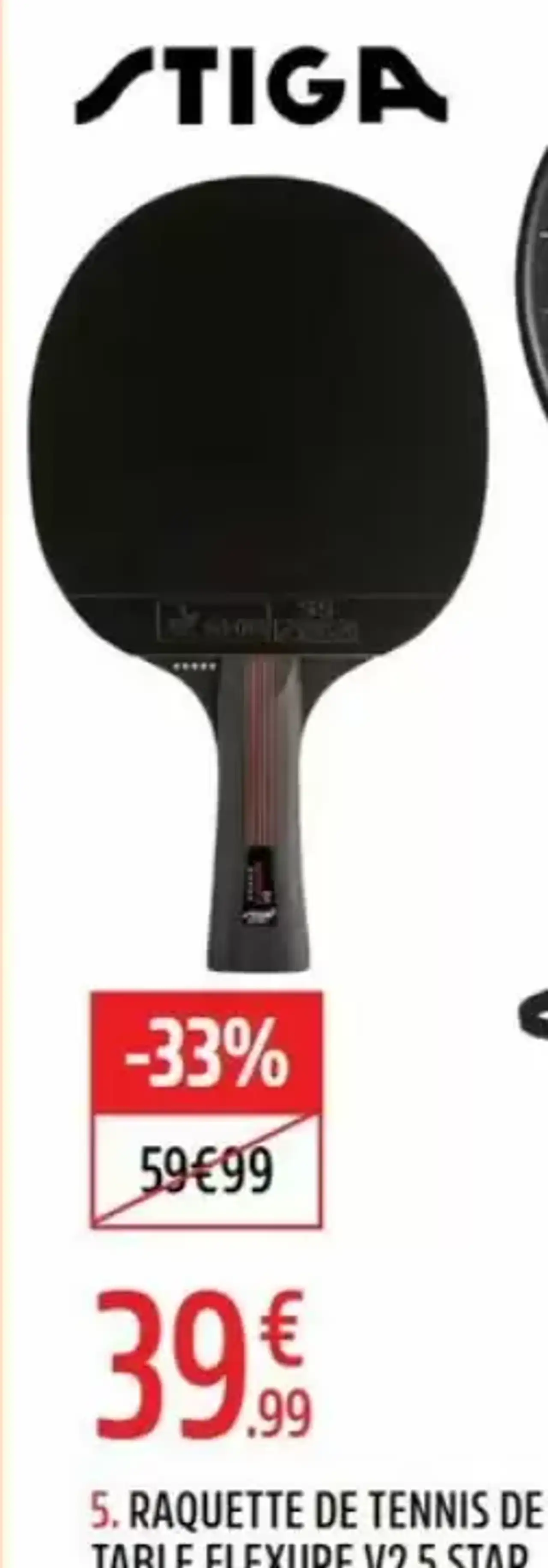 Raquette de tennis de table Flexure V2 5 Star Stiga