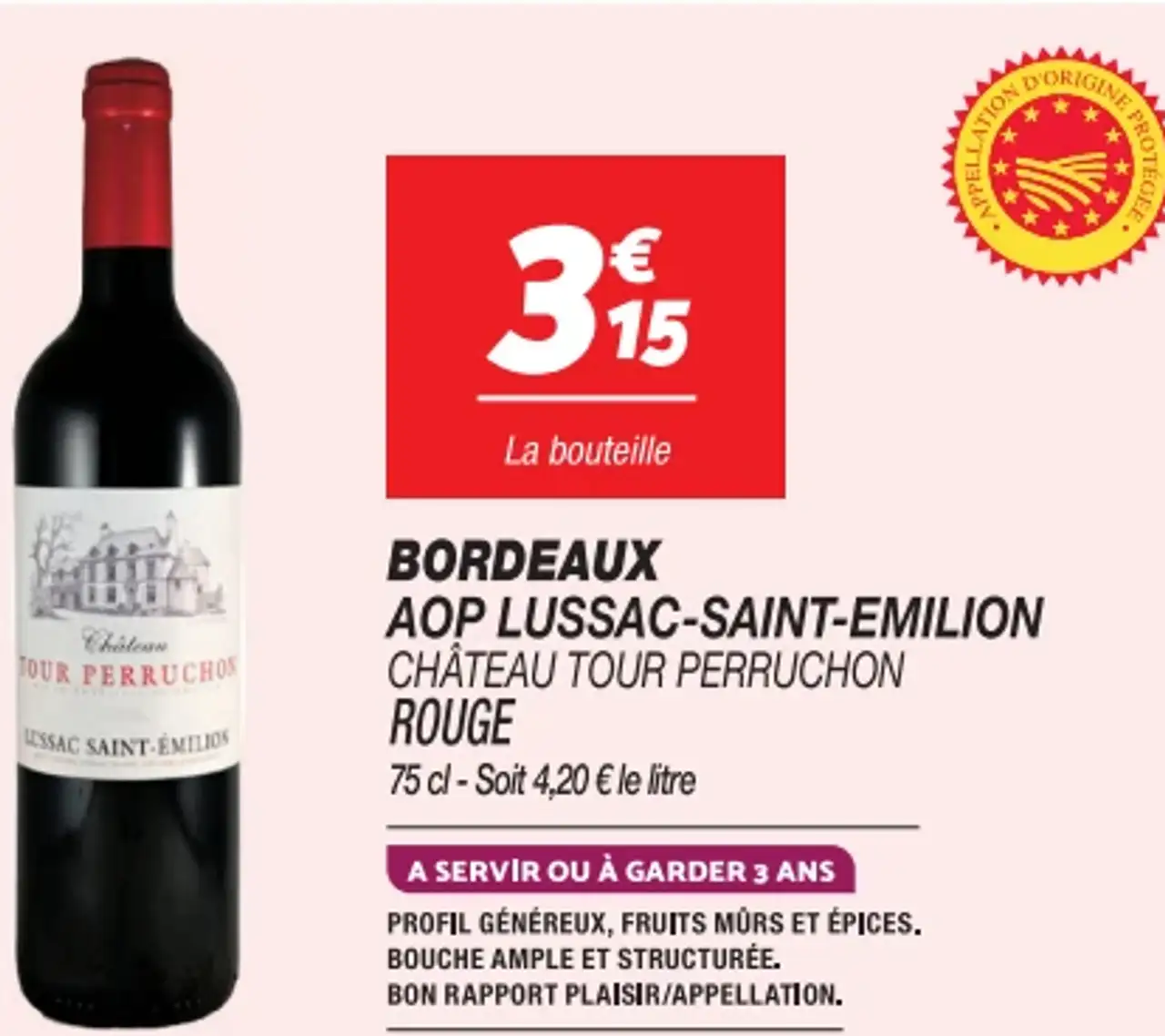 BORDEAUX AOP LUSSAC-SAINT-EMILION CHÂTEAU TOUR PERRUCHON ROUGE