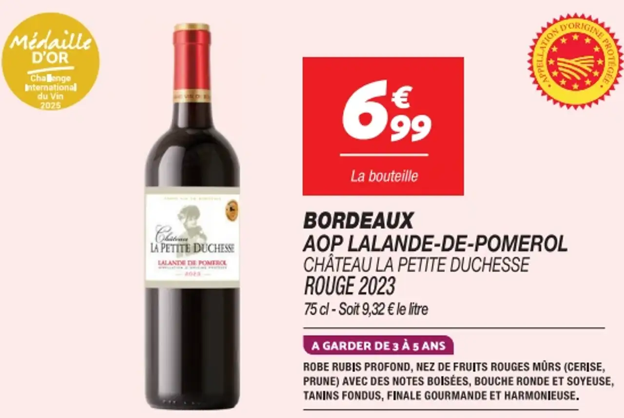 BORDEAUX AOP LALANDE-DE-POMEROL CHÂTEAU LA PETITE DUCHESSE ROUGE 2023