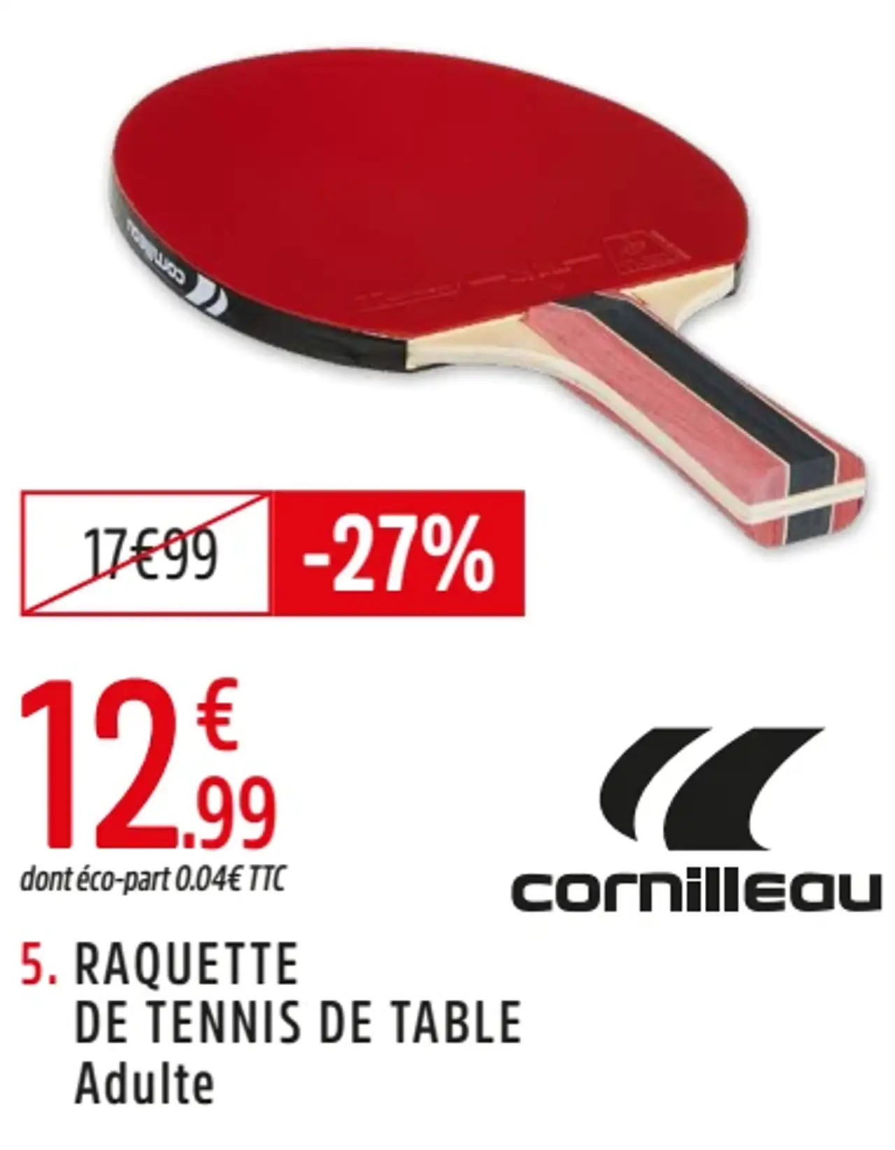 Cornilleau Raquette de Tennis de Table Sport 300 Adulte