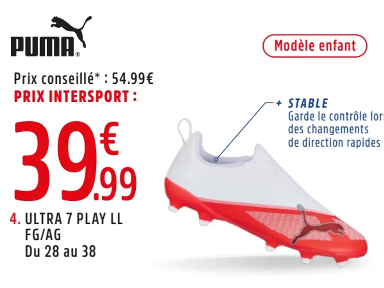 Chaussures moulées Puma Ultra 7 Play LL FG/AG Enfant