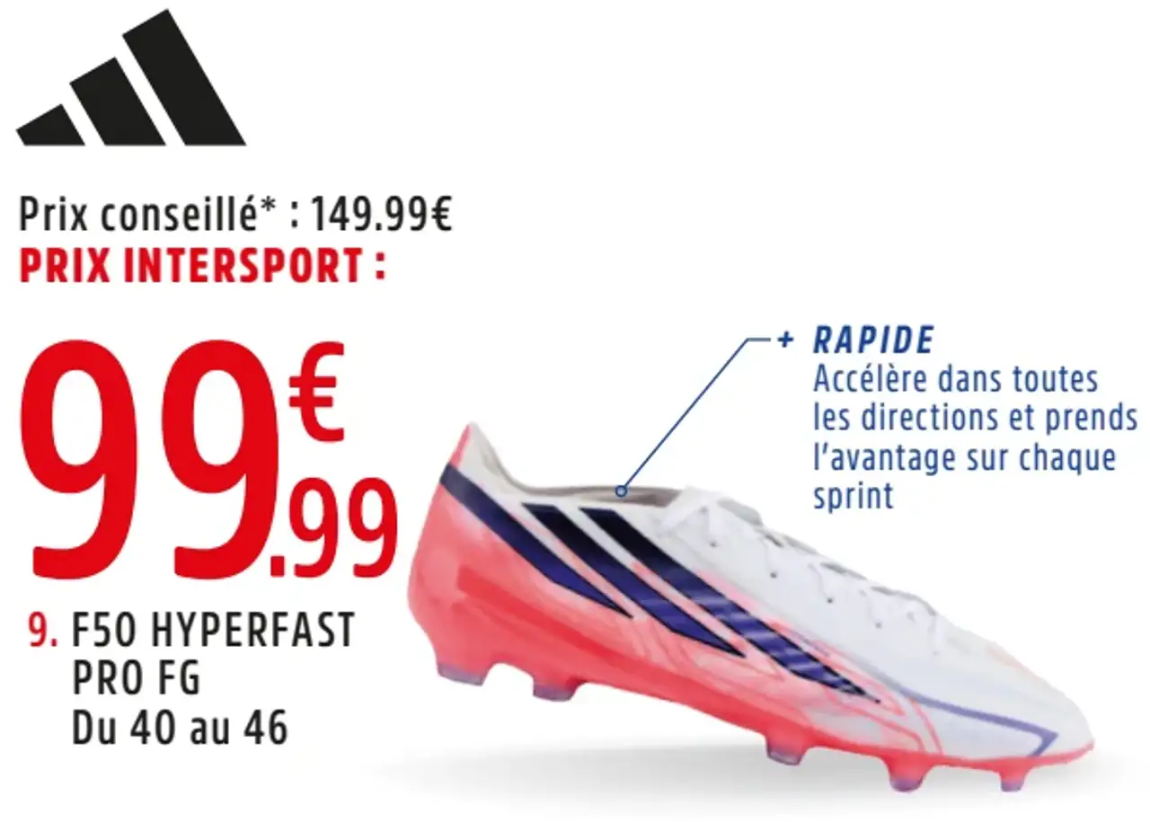 Chaussures moulées Adidas F50 Hyperfast Pro FG Adulte