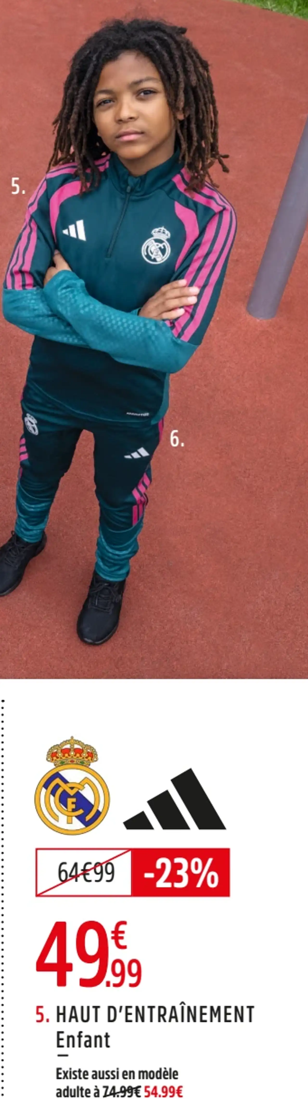 HAUT D'ENTRAÎNEMENT DE FOOTBALL REAL MADRID 26/27 TIRO26 COMPETITION - ADIDAS Enfant