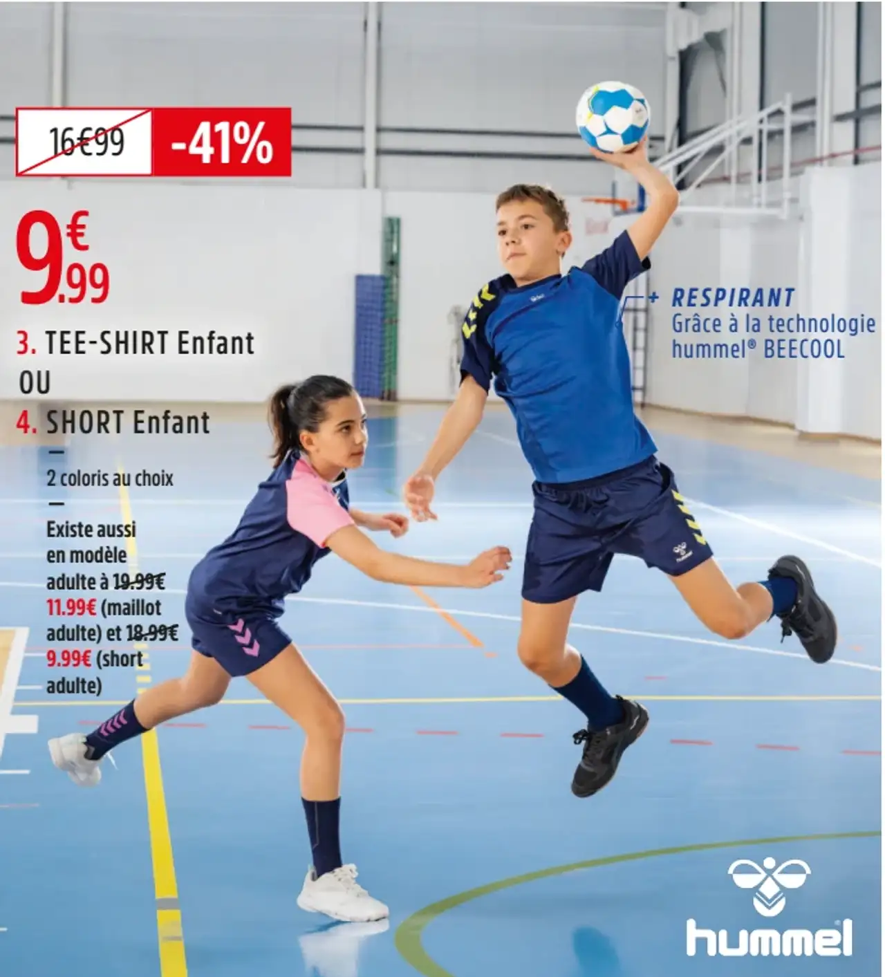 Tee-shirt ou short de handball enfant Hummel