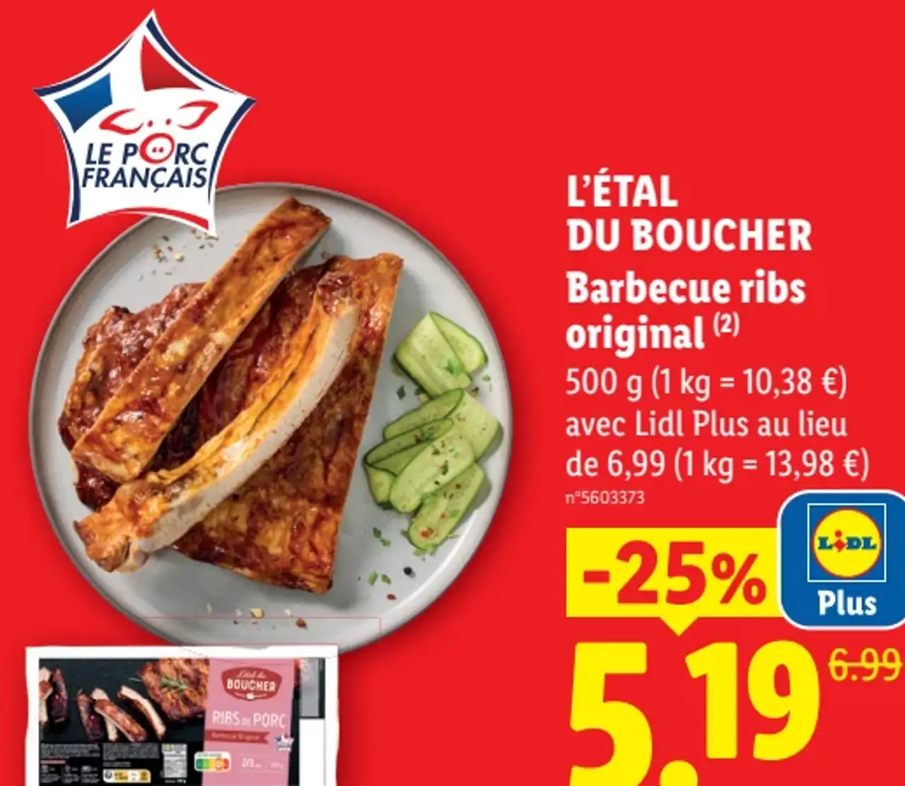 Barbecue ribs original L'étal du Boucher