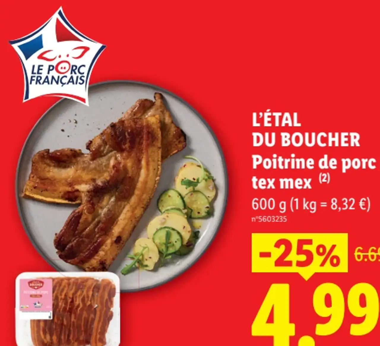Poitrine de porc tex mex L'étal du Boucher