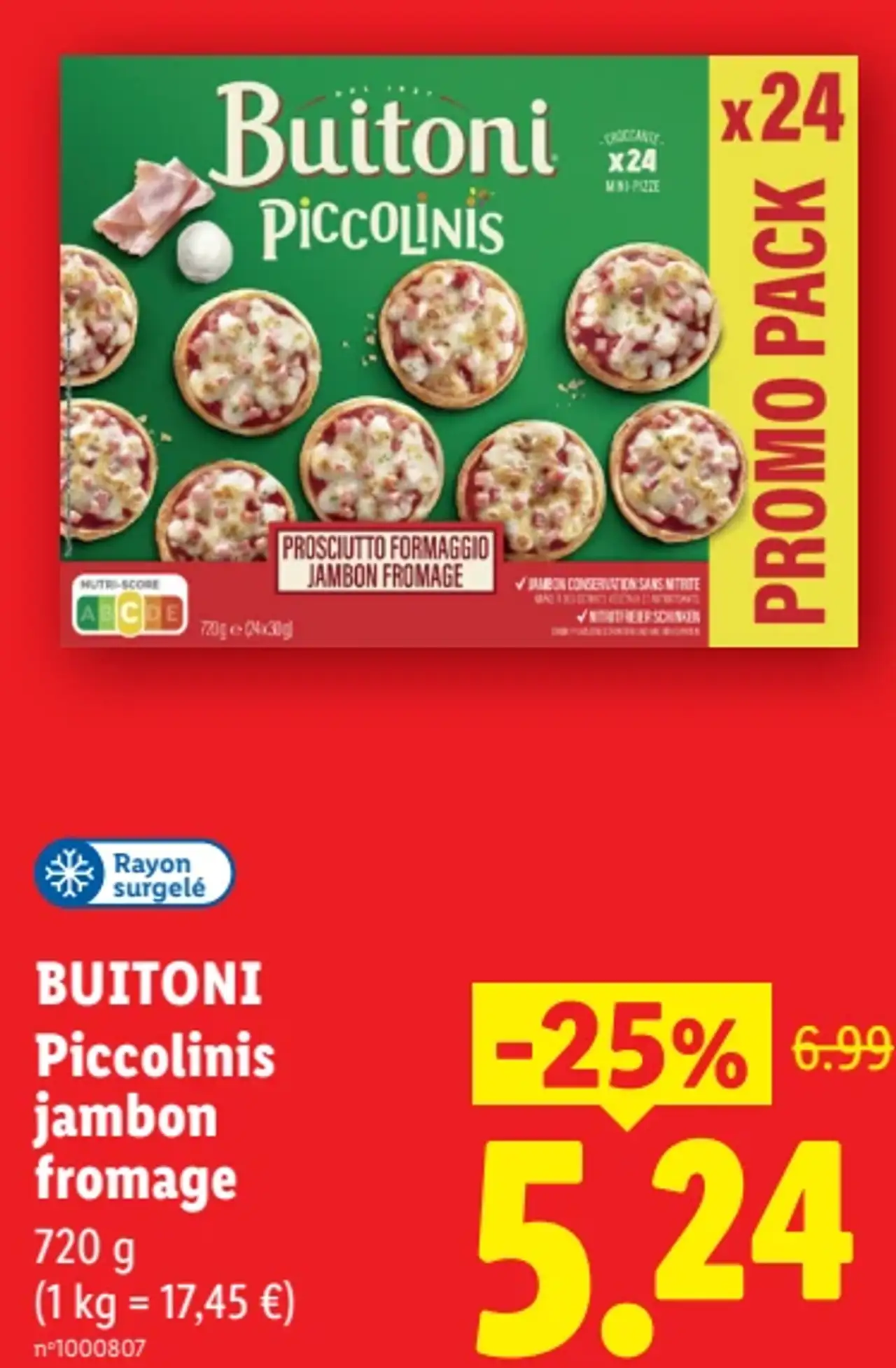 BUITONI Piccolinis jambon fromage
