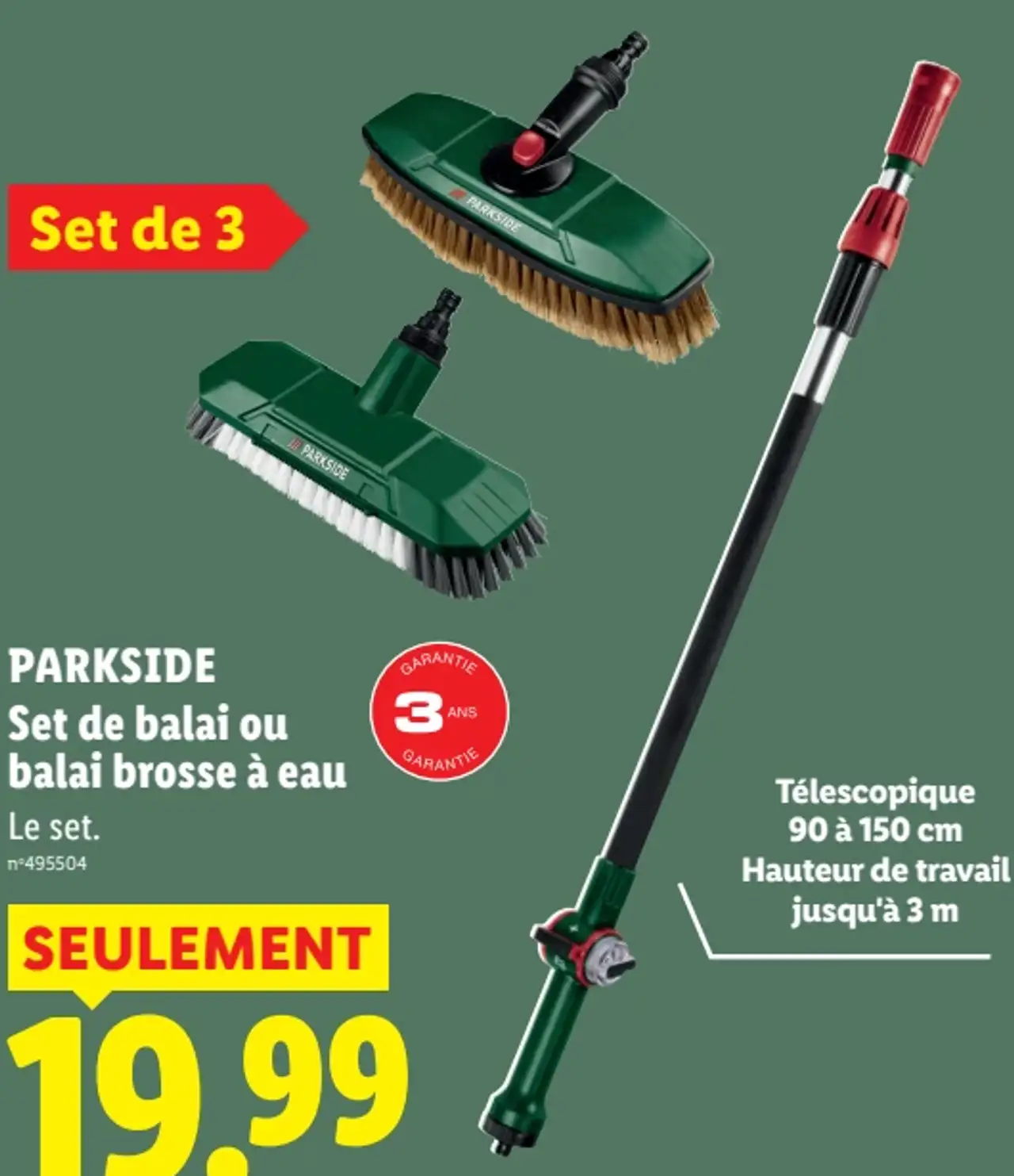 PARKSIDE Set de balai ou balai brosse à eau