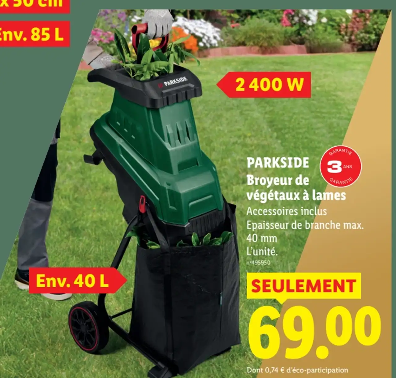 PARKSIDE Broyeur de végétaux à lames
