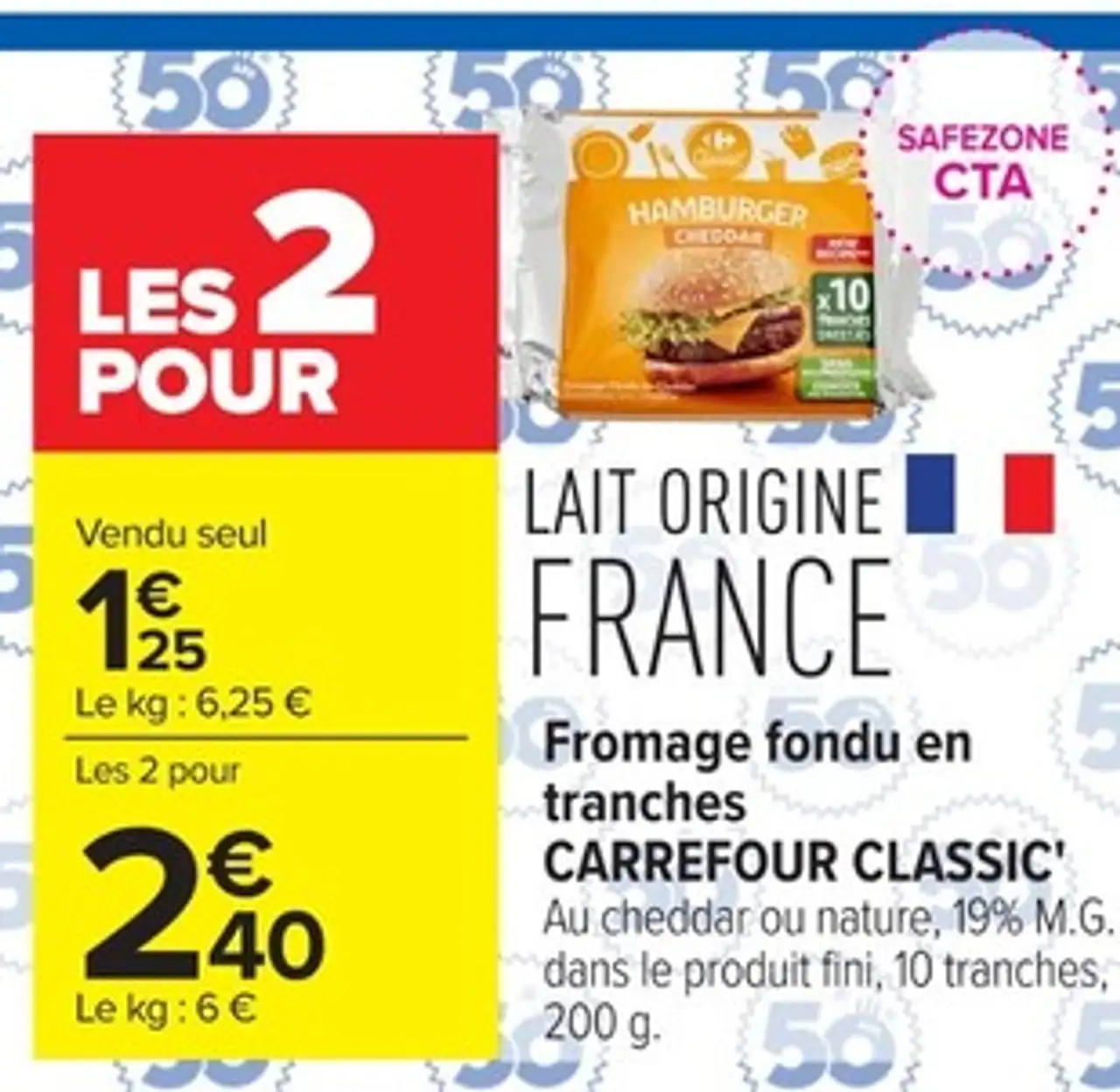 Fromage fondu en tranches CARREFOUR CLASSIC