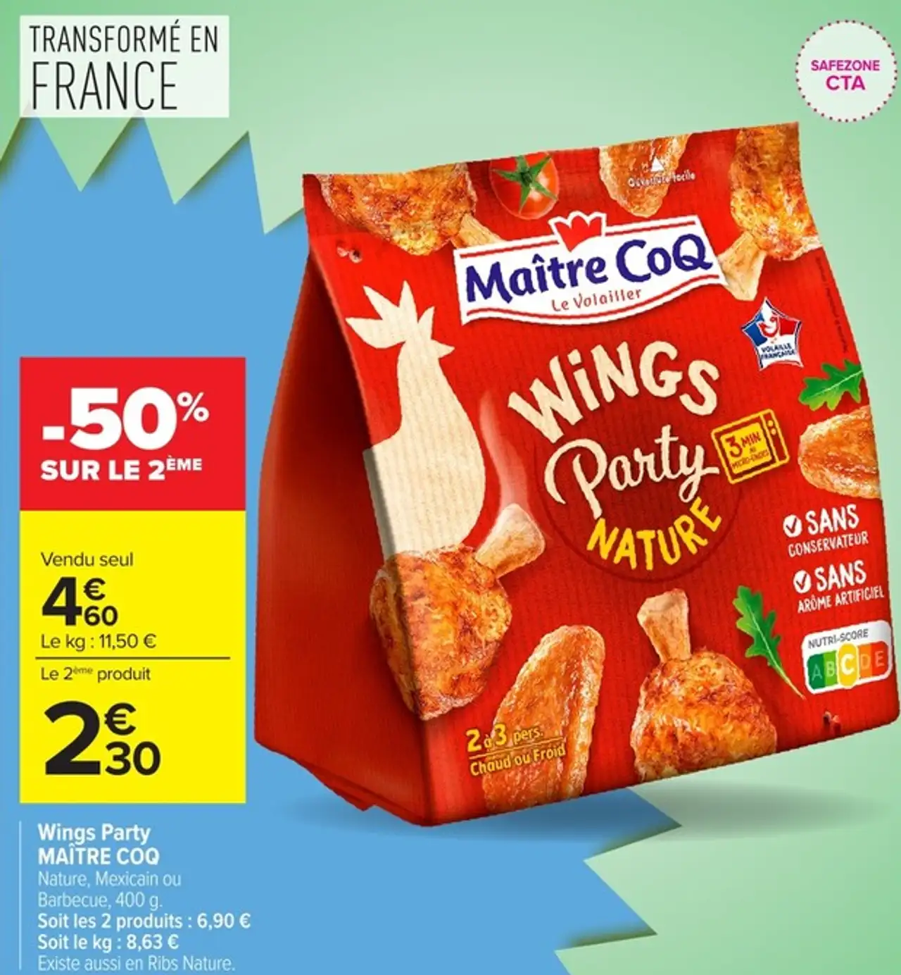 Wings Party MAÎTRE COQ Nature, Mexicain ou Barbecue