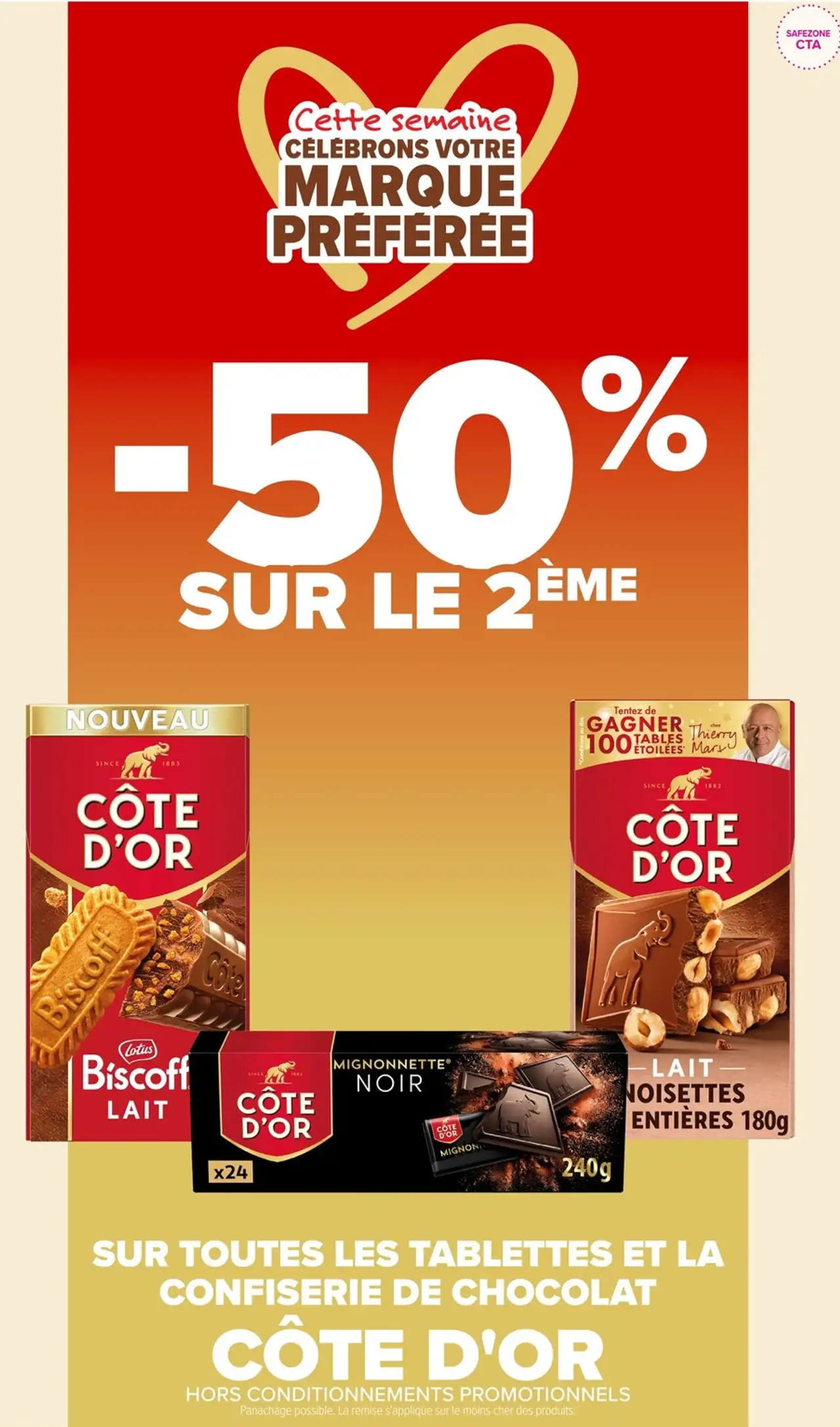 Chocolat Côte d'Or (toutes les tablettes et confiserie)