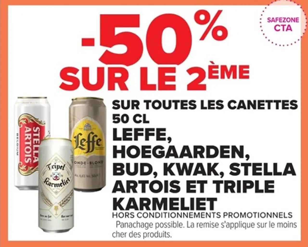 Canettes de bière Leffe, Hoegaarden, Bud, Kwak, Stella Artois et Triple Karmeliet