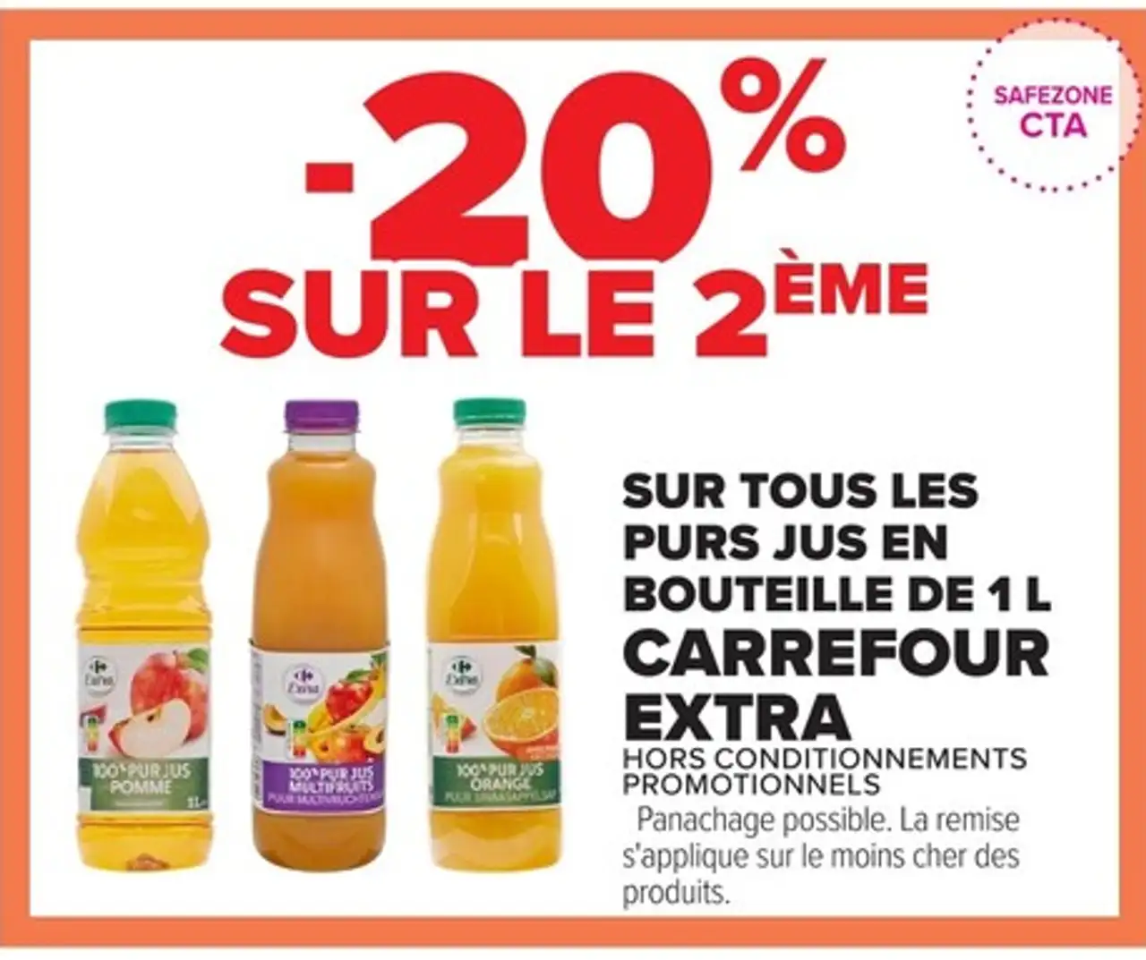 Purs jus en bouteille Carrefour Extra