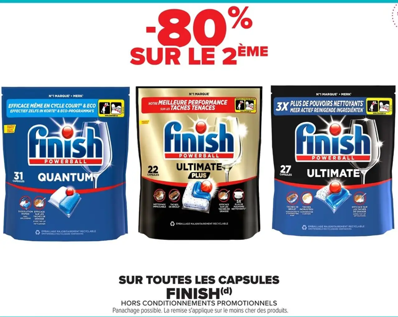 Capsules lave-vaisselle Finish (Quantum, Ultimate Plus ou Ultimate)