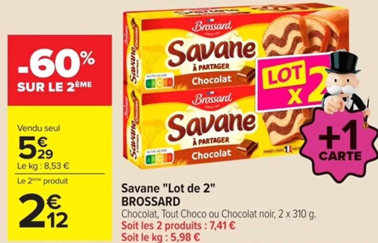 Savane "Lot de 2" BROSSARD Chocolat, Tout Choco ou Chocolat noir