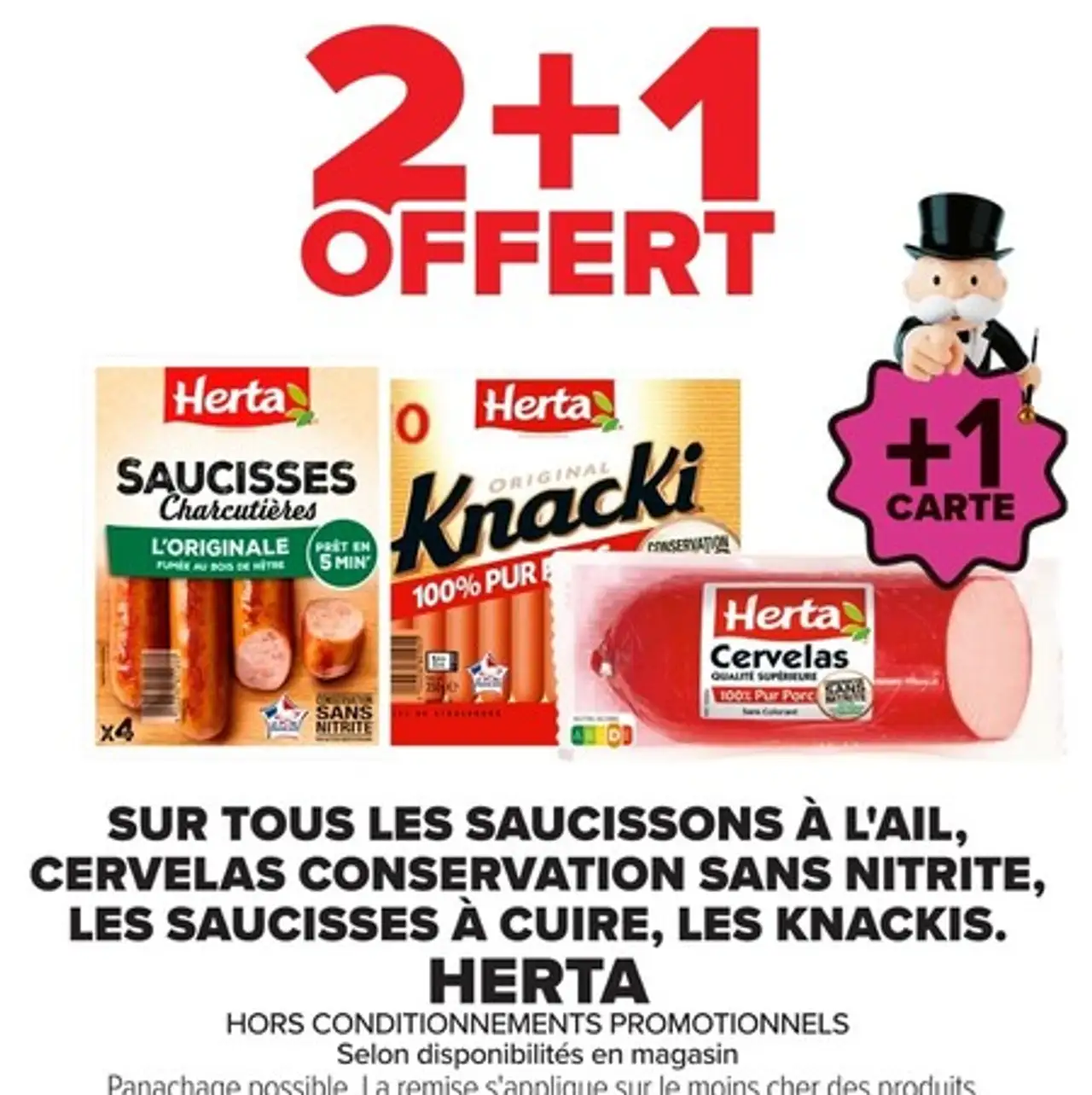 Saucissons à l'ail, cervelas conservation sans nitrite, les saucisses à cuire, les knackis HERTA