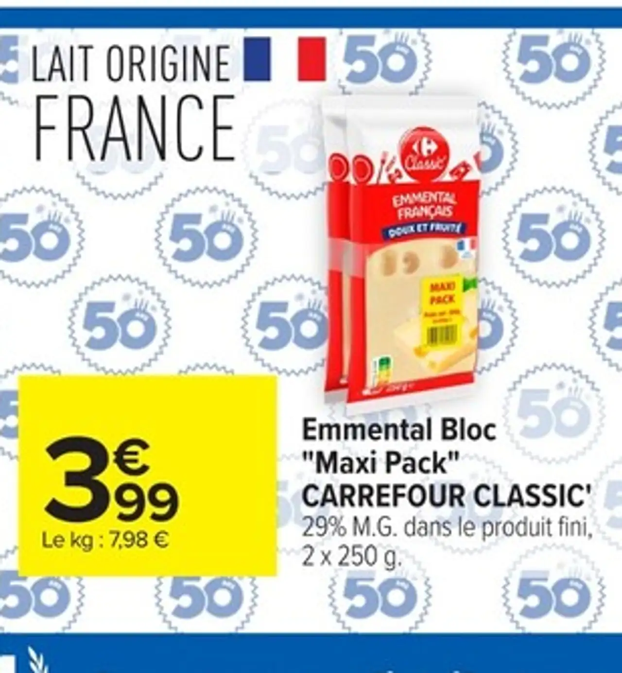 Emmental Bloc "Maxi Pack" CARREFOUR CLASSIC