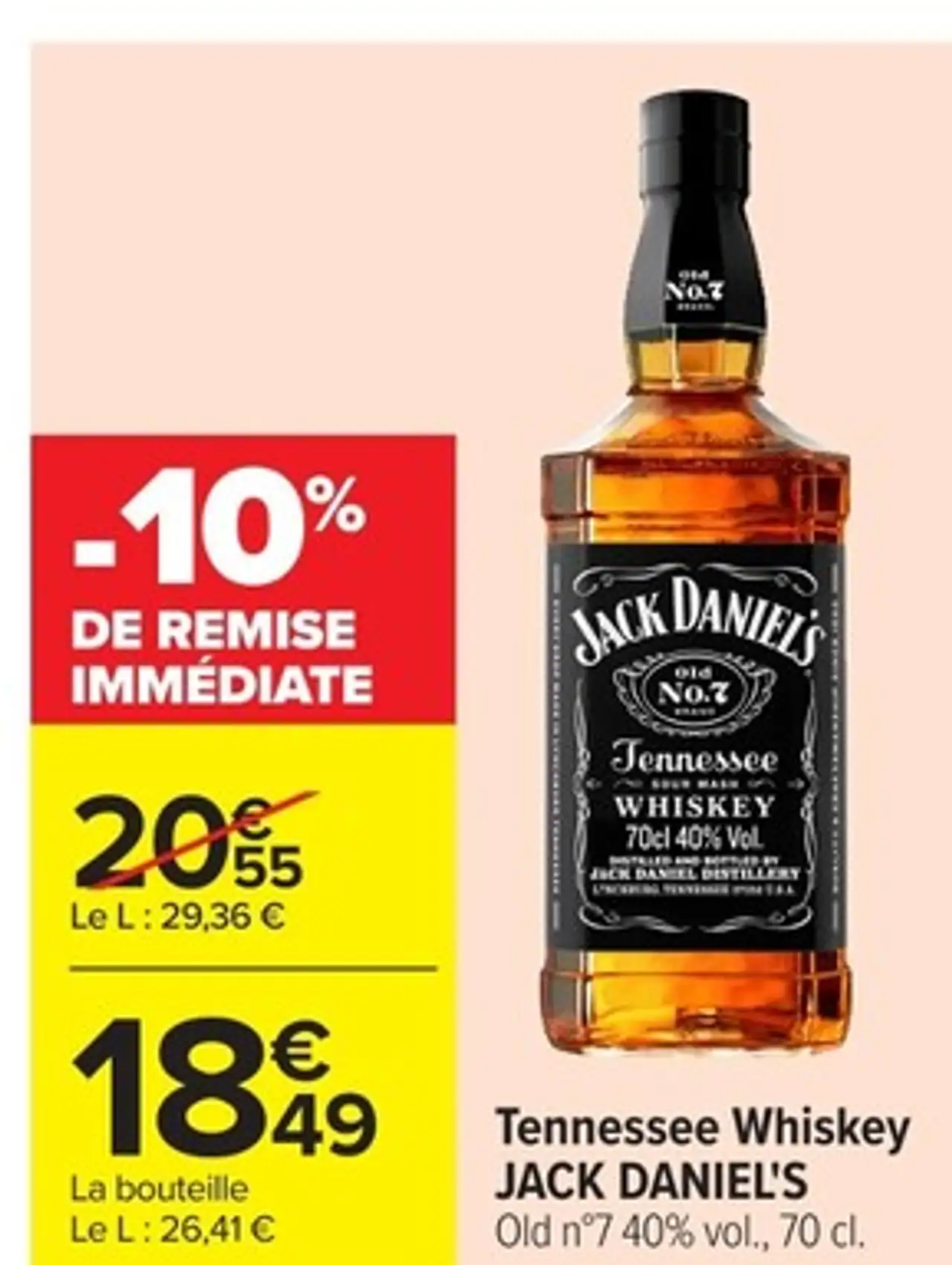 Tennessee Whiskey JACK DANIEL'S Old n°7
