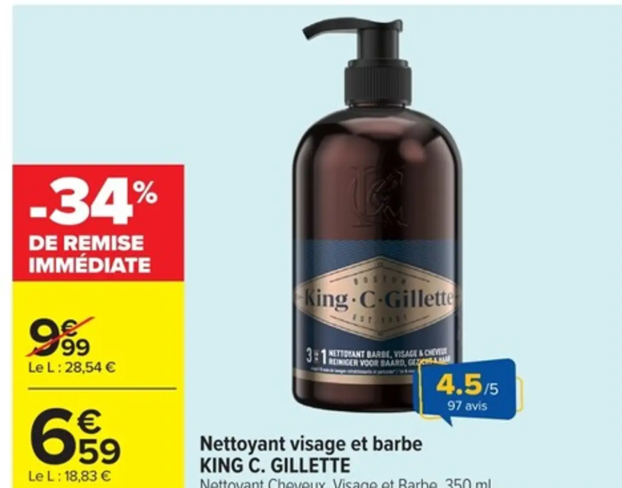 Nettoyant visage et barbe KING C. GILLETTE
