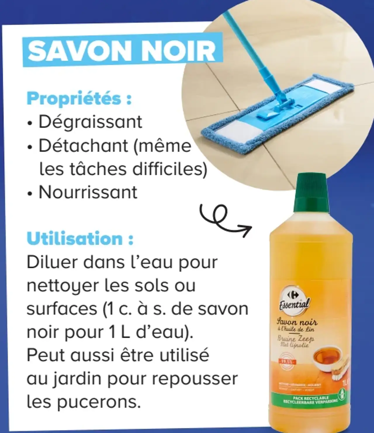 Savon noir à l'huile de lin Essential