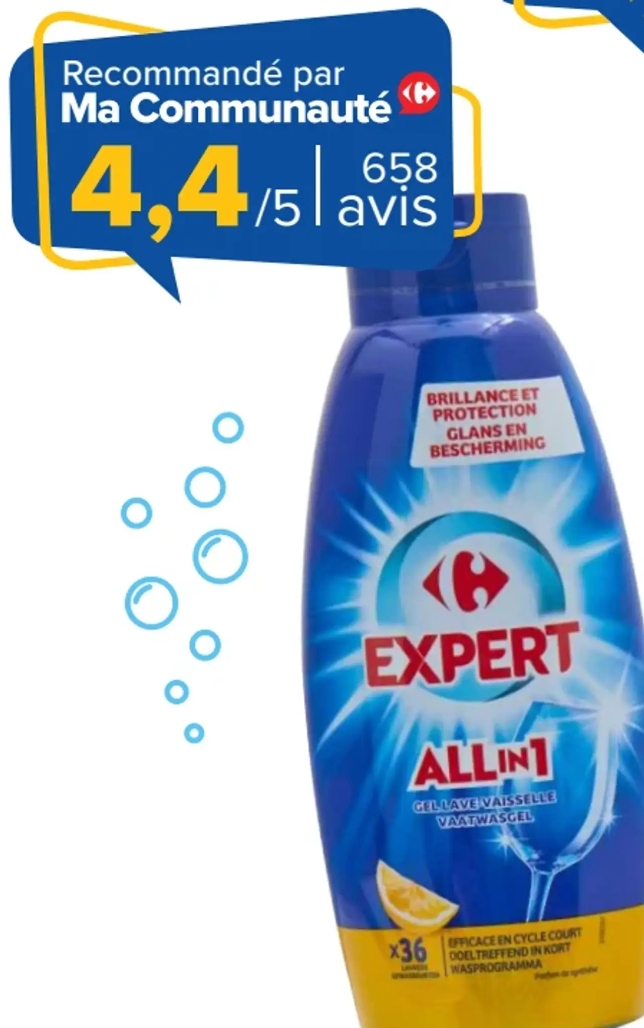 Gel lave-vaisselle Carrefour Expert All in 1