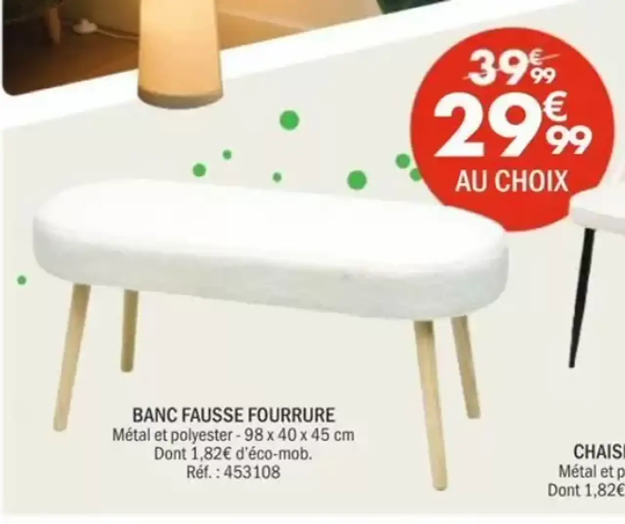 Banc Fausse Fourrure