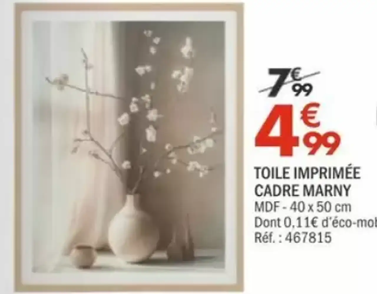 TOILE IMPRIMÉE CADRE MARNY