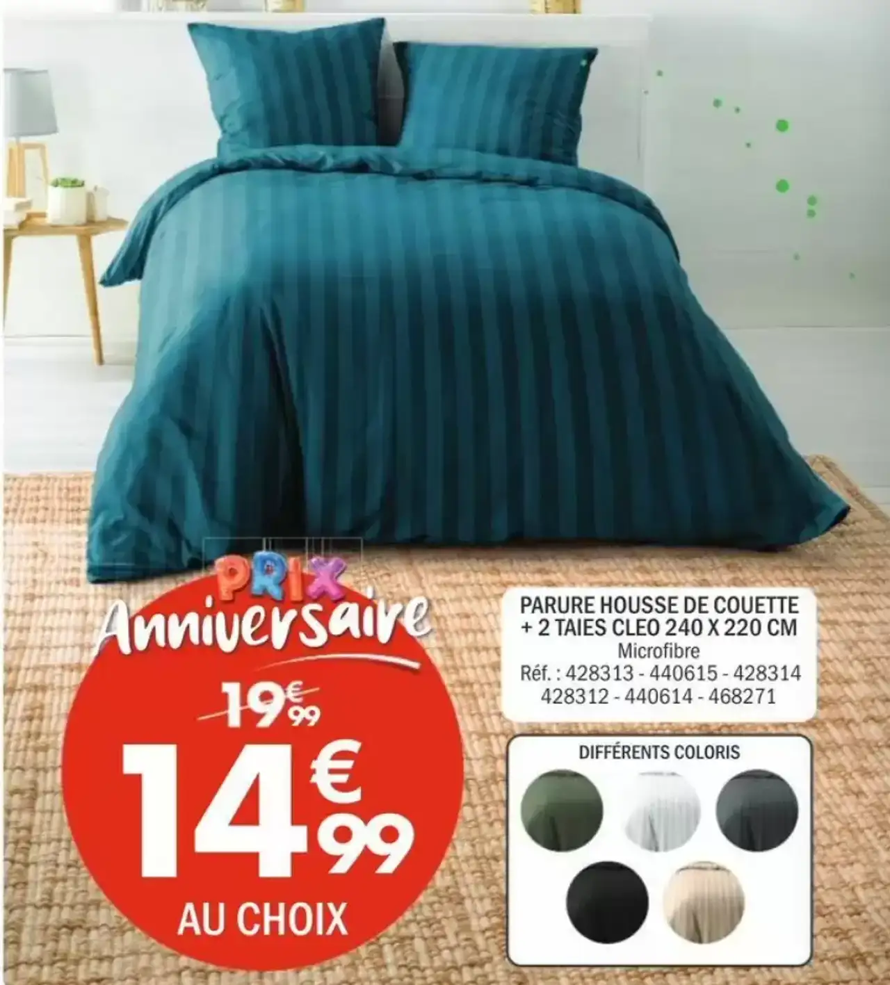 Parure Housse de Couette + 2 Taies Cleo 240 X 220 CM
