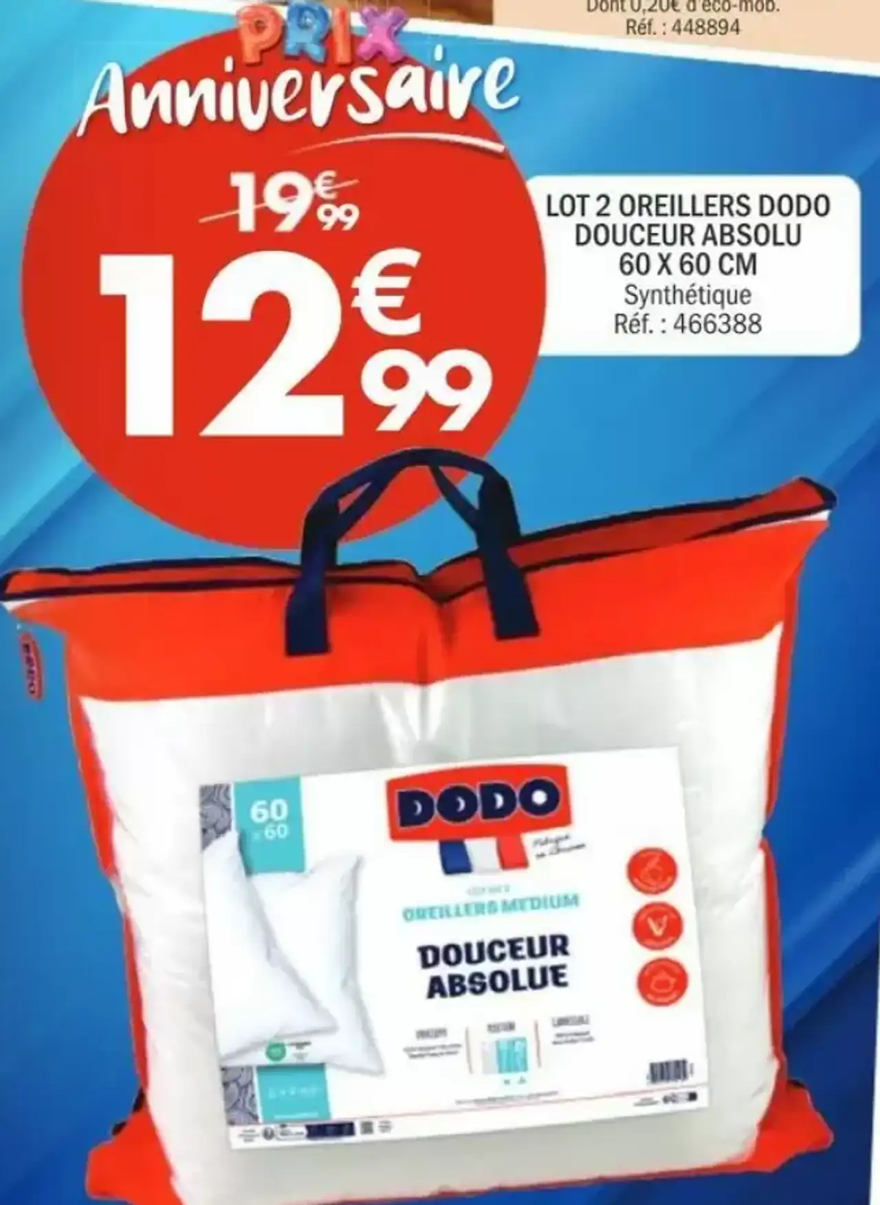 LOT 2 OREILLERS DODO DOUCEUR ABSOLU