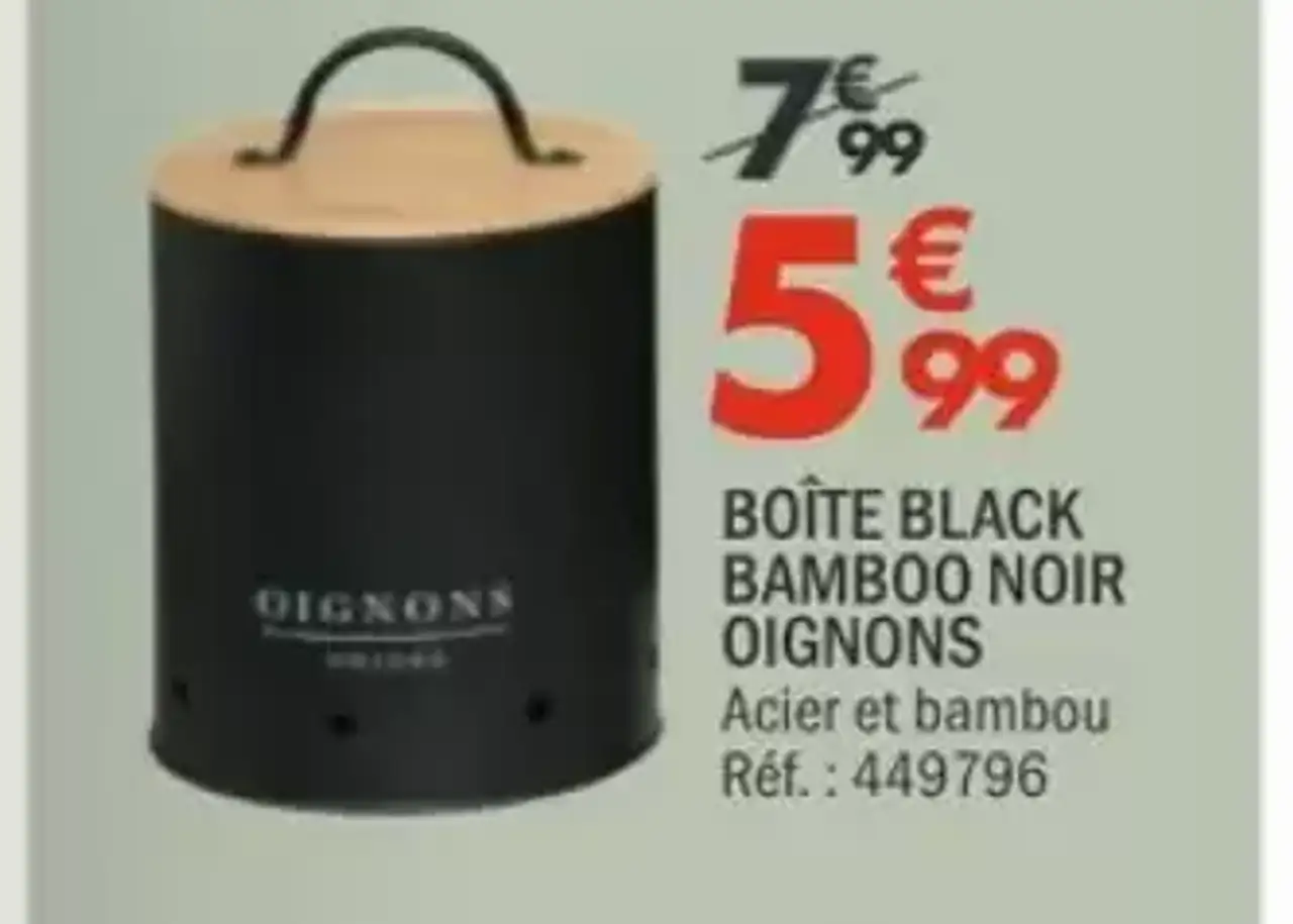 Boîte Black Bamboo Noir Oignons