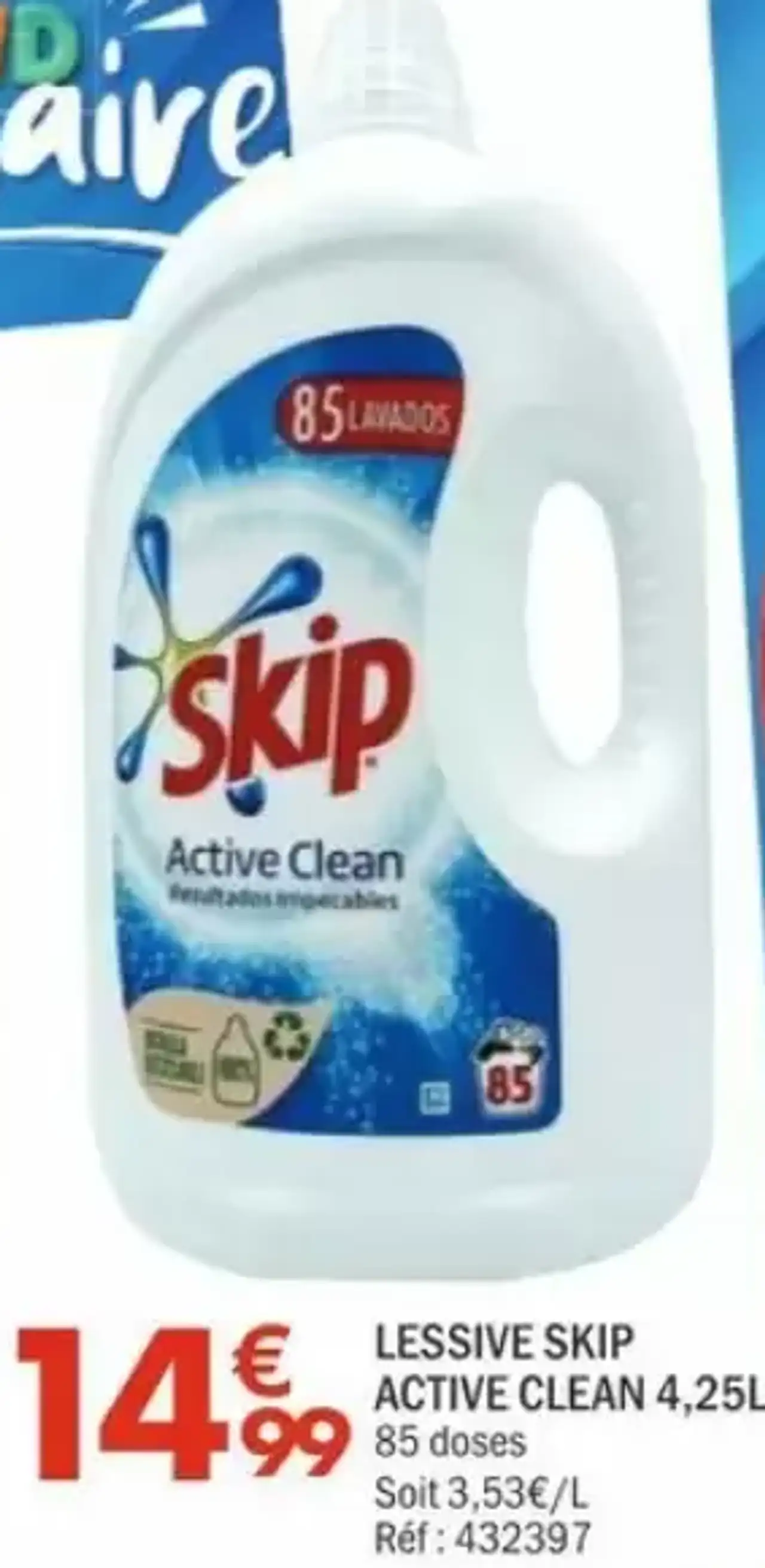 LESSIVE SKIP ACTIVE CLEAN 4,25L 85 doses