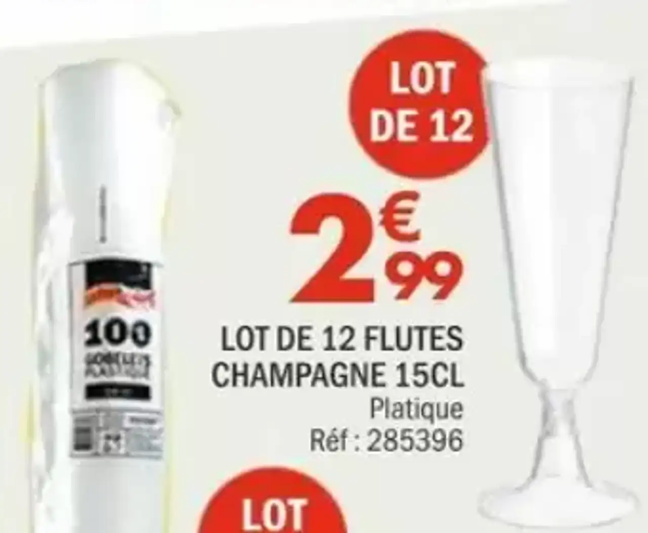 Lot de 12 flûtes champagne 15cl