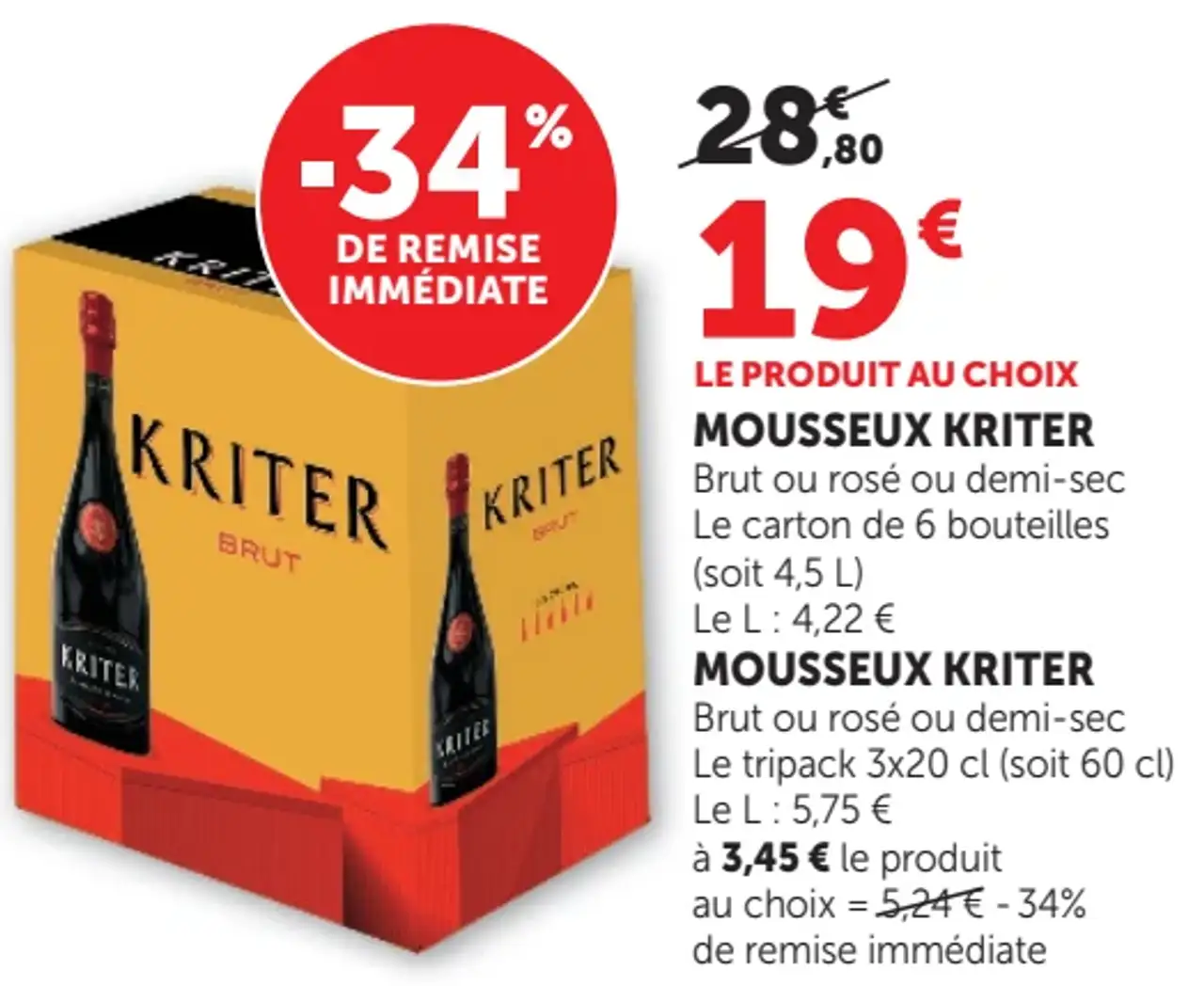 MOUSSEUX KRITER Brut ou rosé ou demi-sec