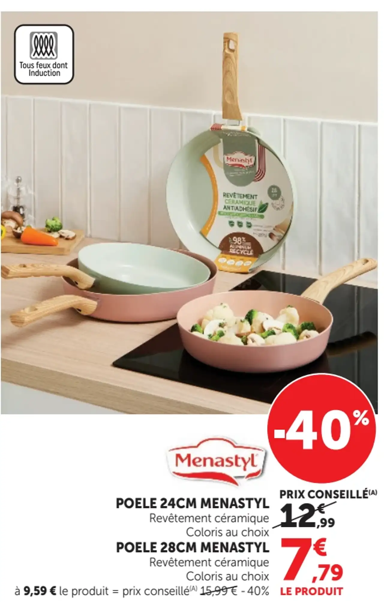 Poêle Menastyl 24cm ou 28cm