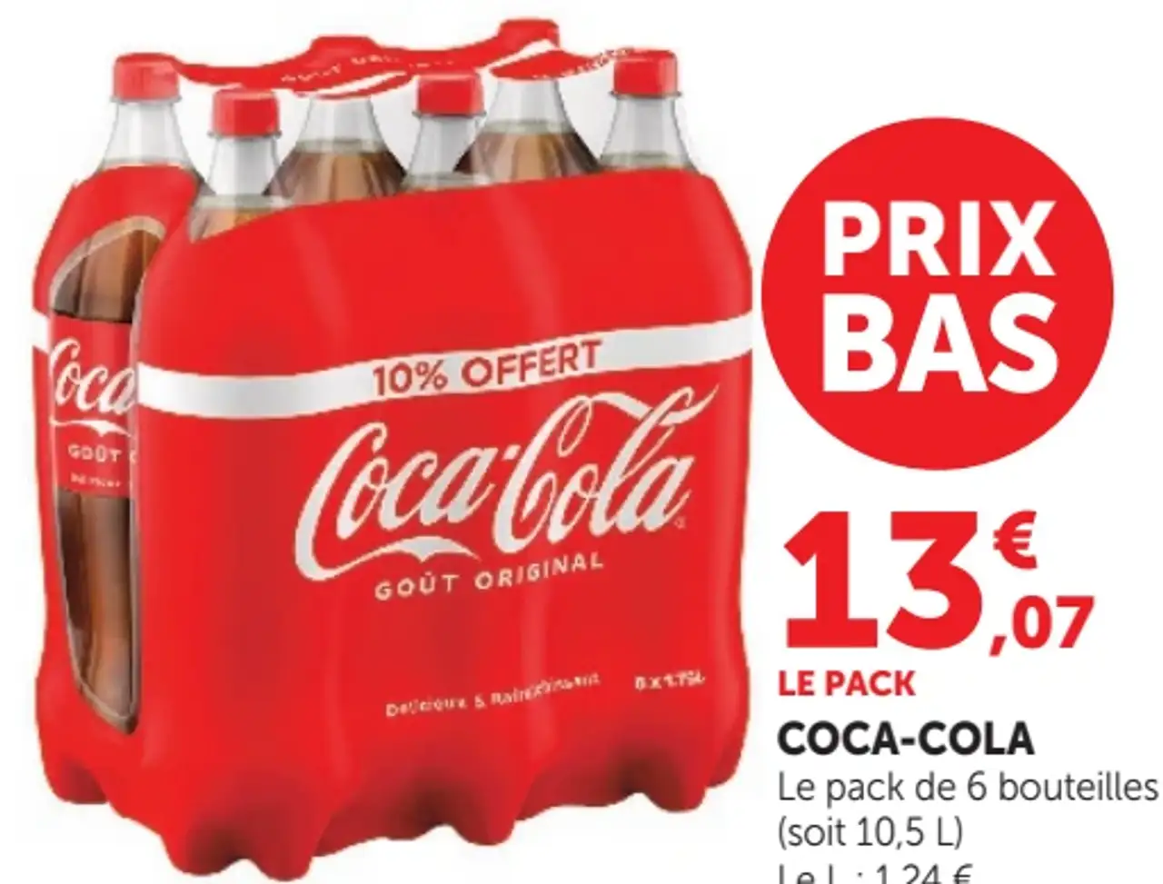 COCA-COLA GOÛT ORIGINAL Le pack de 6 bouteilles
