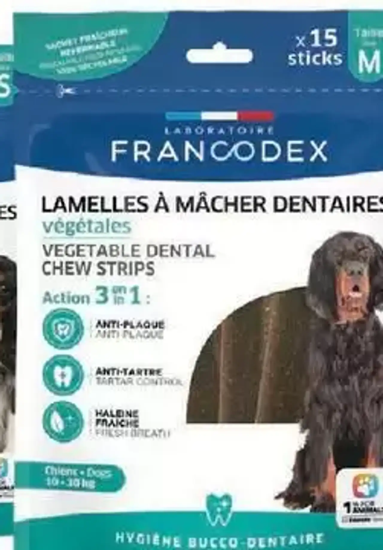 Lamelles à mâcher dentaires végétales Laboratoire Francodex Taille M