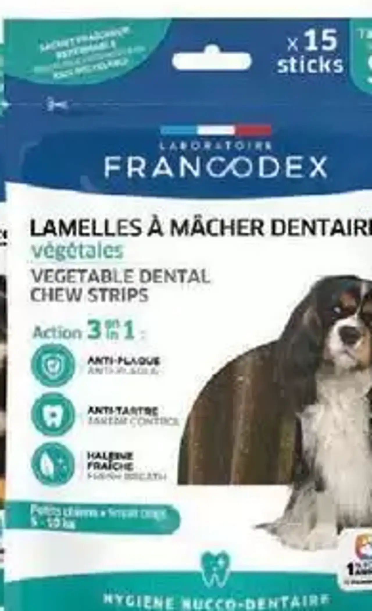 Lamelles à mâcher dentaires végétales Laboratoire Francodex Taille S