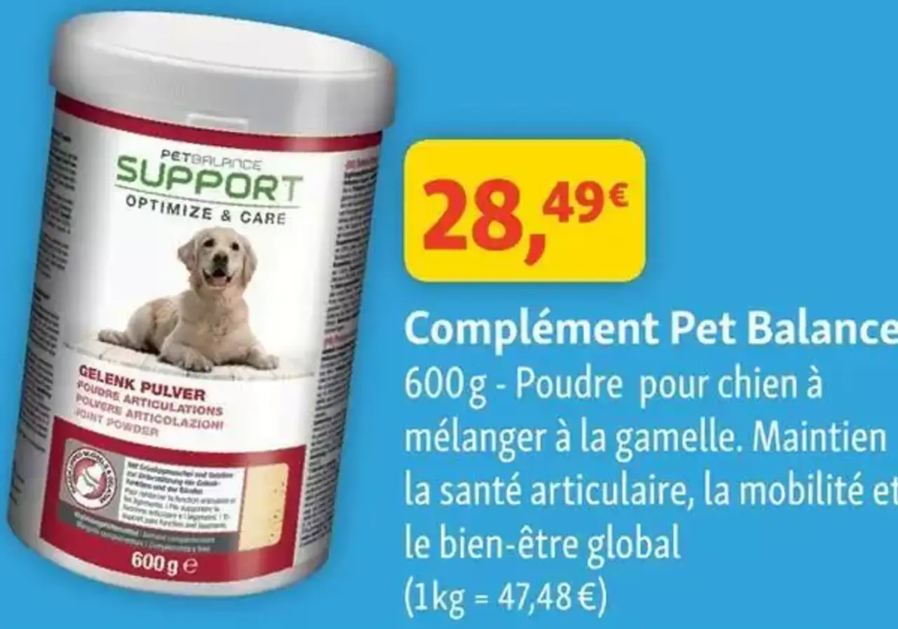Complément Pet Balance 600g - Poudre pour chien