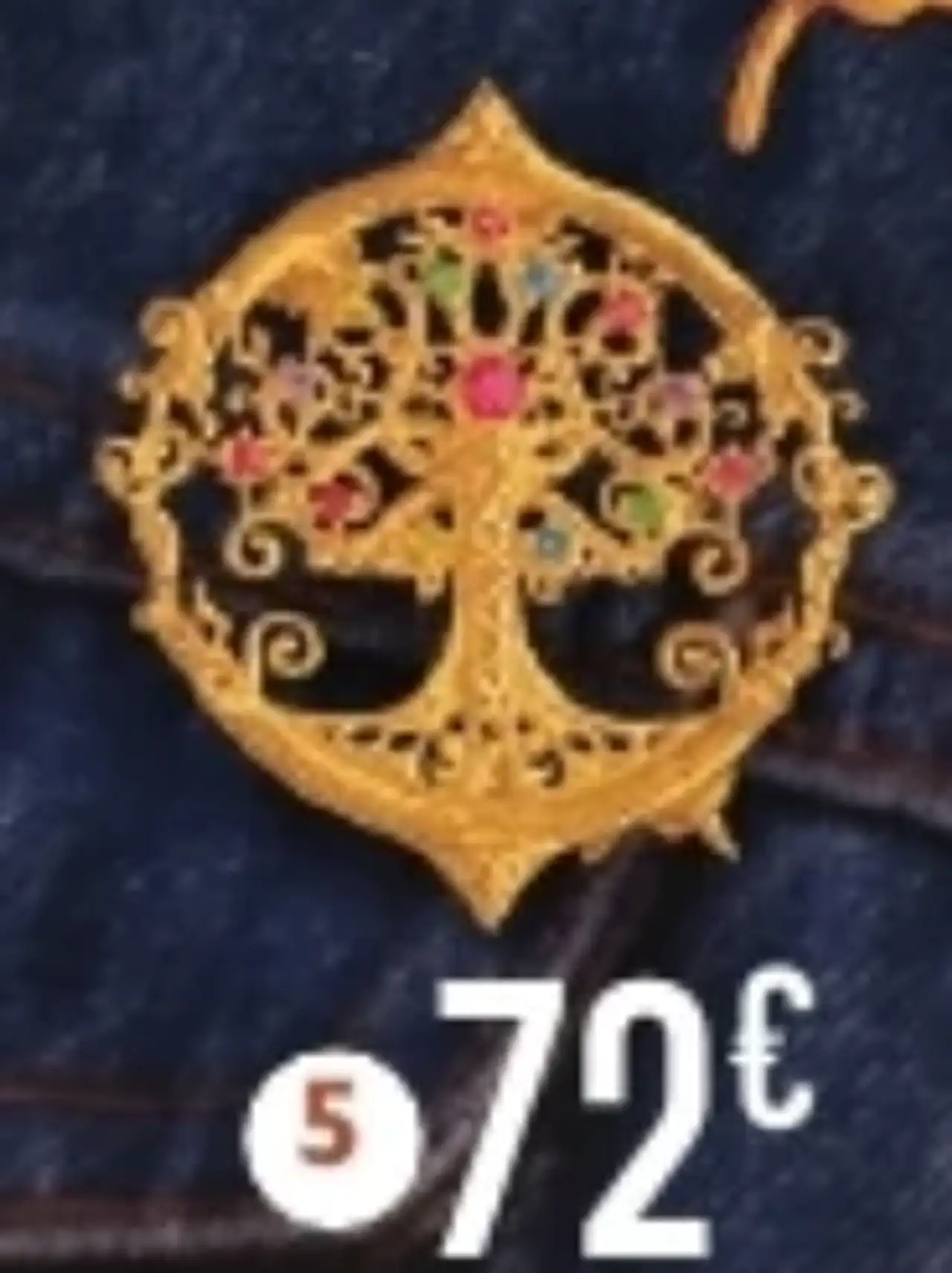 Broche en plaqué or et oxydes de zirconium Le Manège à Bijoux