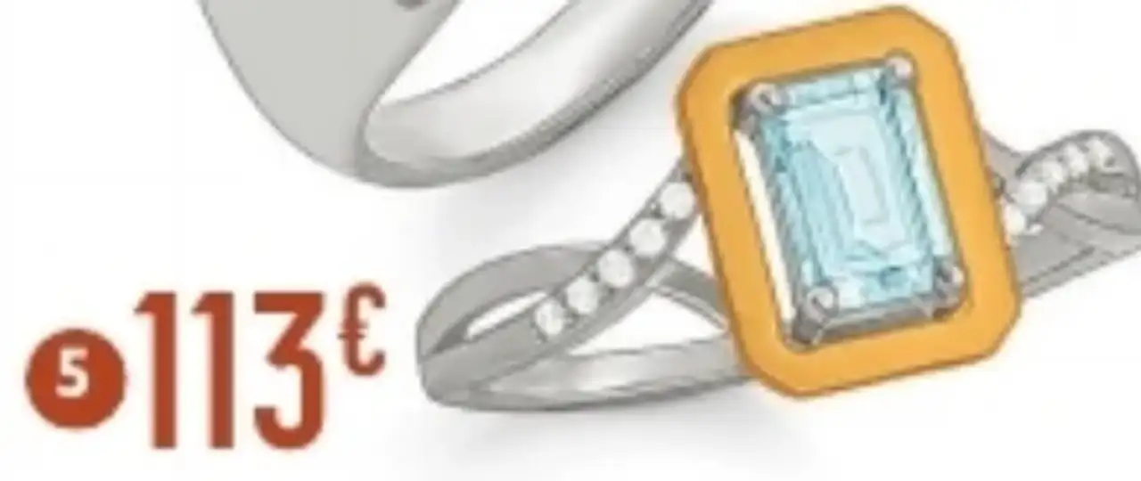 Bague aigue-marine, cordiérite et oxyde de zirconium Le Manège à Bijoux