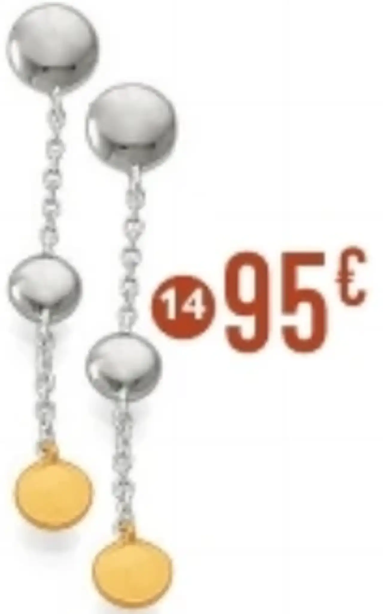 Boucles d'oreilles or jaune et argent rhodié Le Manège à Bijoux