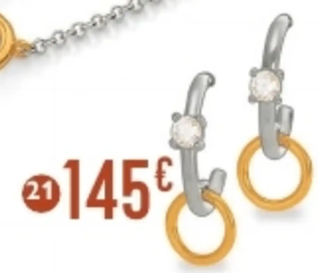 Créoles oxyde de zirconium Le Manège à Bijoux, or jaune et argent rhodié dont 0,62 g d'or