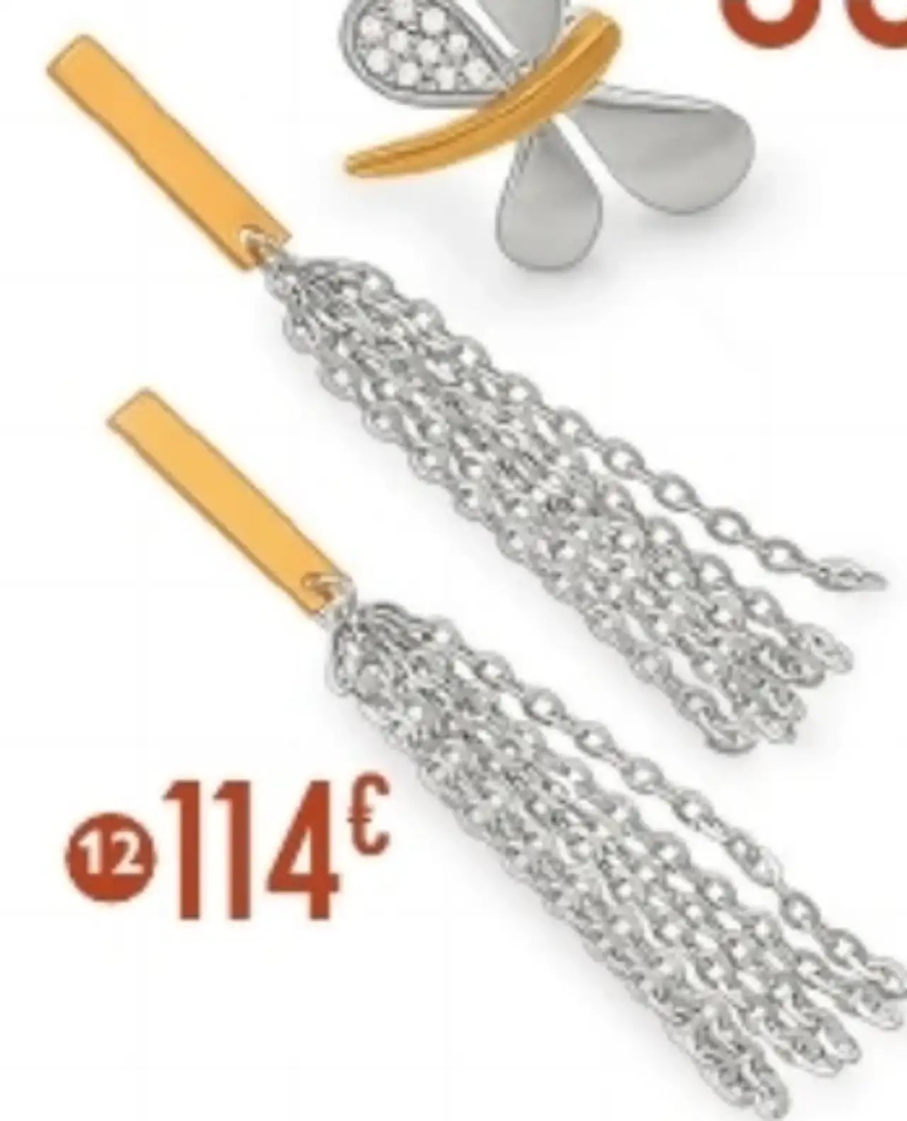 Boucles d'oreilles or jaune et argent rhodié Le Manège à Bijoux