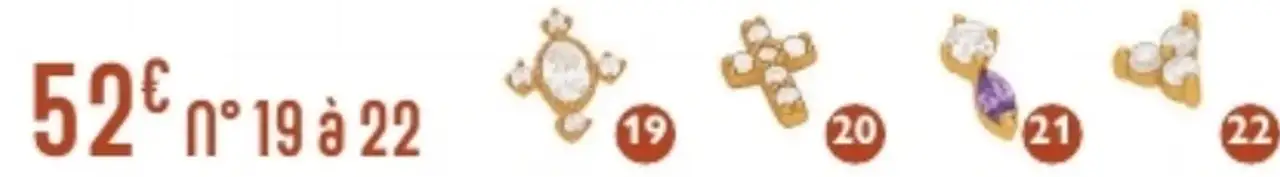 Piercings d'oreilles en or n° 19 à 22 Le Manège à Bijoux