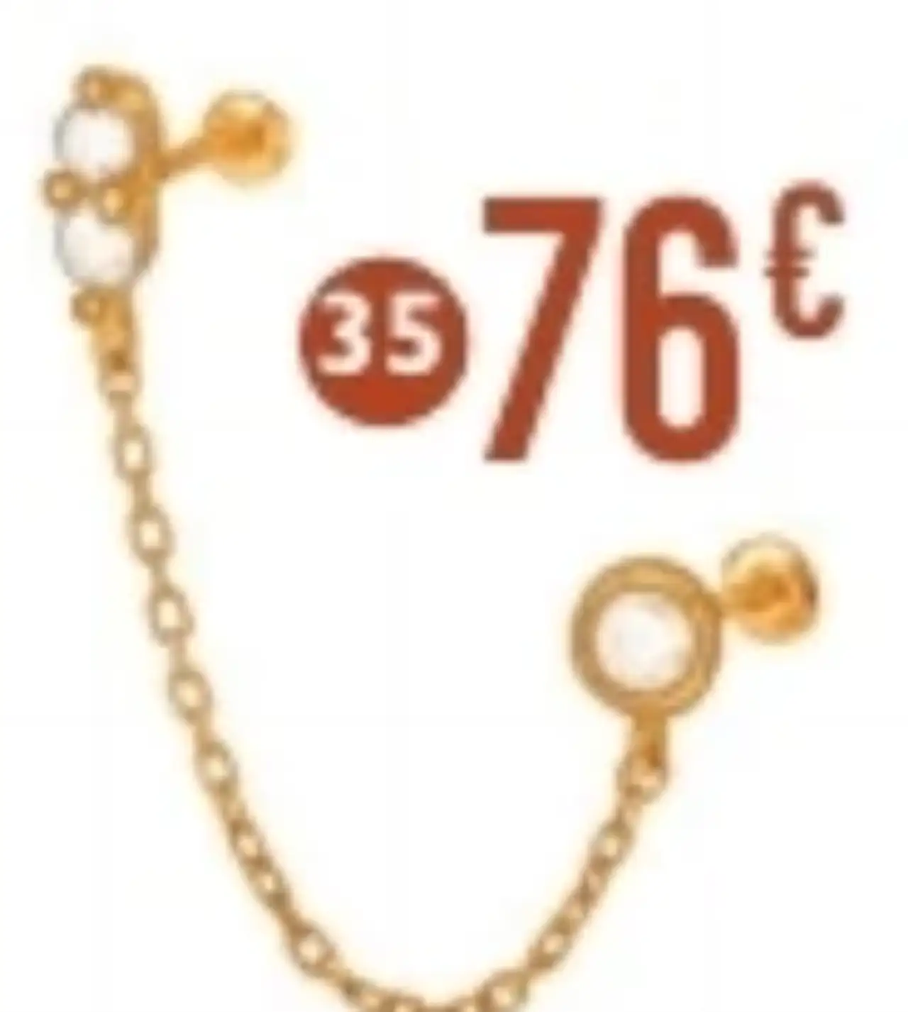 Mono boucle d'oreille en or jaune et oxydes de zirconium n° 35 Le Manège à Bijoux